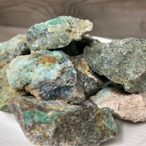 RAW Chrysocolla Pieces - Small x3 - Picture 2 of 7